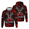 Joycorners Custom Name Skull Wrench Cross Mechanic Shirt Smoking Style Printed Jacket Hoodie All Over Print PT2609