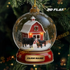 Joycorners Christmas Snow Globe Cow Family Custom Name Ornament, Acrylic Ornament (8 Breed Options)