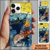 Joycorners Fishing Phone Case Beer Splash Fishing Graphic Personalized Name 3D Phone Case (10 Fish Species)