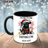 Joycorners Black Angus Cow Christmas Everything Is Fine Custom Name Mug