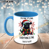 Joycorners Black Angus Cow Christmas Everything Is Fine Custom Name Mug