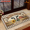 Joycorners Cow Farm Name Sunflower Rustic Barn Doormat (10 Cattle Breeds)