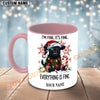 Joycorners Black Angus Cow Christmas Everything Is Fine Custom Name Mug
