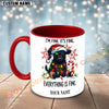 Joycorners Black Angus Cow Christmas Everything Is Fine Custom Name Mug