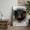 Joycorners Cattle Cow Funny Black Angus Cow In Washing Machine Personalized Name Canvas