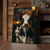 Joycorner Holstein Smoking Cow Flipping Finger Attitude Wall Art Custom Name Rustic Canvas