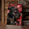 Joycorners Cattle Cow Funny Romantic Black Angus Couple Personalized Name Canvas