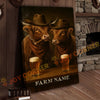 Joycorner Highland Cow Cowboy Beer Bar – Personalized Farm Name 3D Wrapped Canvas