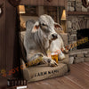 Joycorners Cattle Cow Cozy Farmhouse Brahman Cow Relaxing On Sofa Personalized Name Canvas