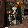Joycorner Holstein Smoking Cow Flipping Finger Attitude Wall Art Custom Name Rustic Canvas