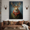 Joycorner Deer Portrait Green Coat Winter Style Canvas