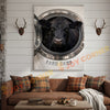 Joycorners Cattle Cow Funny Black Angus Cow In Washing Machine Personalized Name Canvas