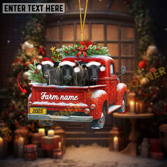 Joycorners Personalized Dexter Christmas Farm Truck Custom Shape Acrylic Ornament