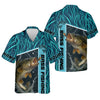 Joycorners Teal Blue Tournament Fishing Shirts, SPF Long Sleeve Shirts, Fishing Shirts For Men