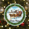 Joycorners Cattle Lover Christmas Santa Cow Family Ornament, Acrylic Ornament (7 Breed Options)