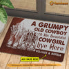 Joycorners Personalized Cowboy Doormat, A Grumpy Old Cowboy His Cowgirl Live Here Gift For Cowboy, New Home Gift, Housewarming Gift, Cowboy Decor LM0210