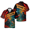 Joycorners Ghost Face Fish Mens Sun Protection Shirts, Fishing Jersey, Fisherman Gift, Fishing Shirts For Men