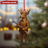 Joycorners Personalized Acrylic Deer Hunter Christmas Ornament – Custom Name Rustic Hunting Lodge Decor MT1111