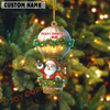 Joycorners Christmas Cow Farm Balloon Acrylic Ornament (14 Breed Options)