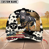 Joycorners American Flag Cowhide Personalized Name 3D Hat