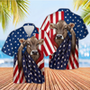 Joycorners Patriotic Cows Wrapped In American Flag 3D Hawaiian Shirt (10 Breeds)