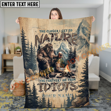 Joycorners Bigfoot Nature Mountains Campfire Adventure Personalized 3D Blanket