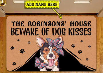 Joycorners Personalized Dog Doormat, The Robinson's House Gift For Dog Lovers, New Home Gift, Housewarming Gift, Dog Decor LM0210