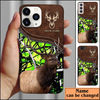 Joycorners Elk Hunting Leather Pattern Personalized Name Phone Case (4 colors)
