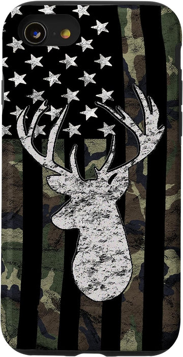 Joycorners Camouflage Flag Deer Hunting Personalized Name Phone Case LM1012