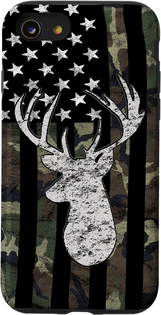 Joycorners Camouflage Flag Deer Hunting Personalized Name Phone Case LM1012