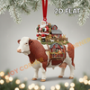 Joycorners Christmas Gifts Cow Carry Farm Ornament, Acrylic Ornament (8 Breed Options)