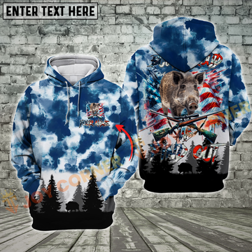 Joycorners American Flag Boar Hunting Buck Around And Find Out Custom Name Shirt 3D All Over Printed Clothes