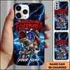 Joycorners Fishing Phone Case Hooked On Freedom Lightning Art Personalized Name 3D Phone Case (10 Fish Species)