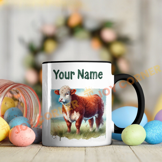 Joycorners Hereford Personalized Name Two Tone Mug