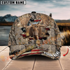Joycorners American Flag Hunting Moose Crack Camo Pattern Multicolor Option Personalized Cap