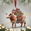 Joycorners Christmas Gifts Cow Carry Farm Ornament, Acrylic Ornament (8 Breed Options)