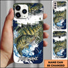 Joycorners Fishing Phone Case Abstract Splash Modern Art Personalized Name 3D Phone Case (10 Fish Species)