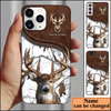 Joycorners Deer Hunting Leather Pattern Personalized Name Phone Case (4 colors)