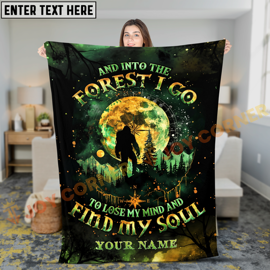 Joycorners Bigfoot Into The Forest I Go Find My Soul Moonlight Personalized 3D Blanket