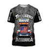 Joycorners Truckers Drive America 3D Custom Name Full Print Shirts