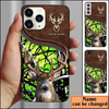 Joycorners Deer Hunting Leather Pattern Personalized Name Phone Case (4 colors)