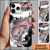 Joycorners Fishing Phone Case Abstract Splash Modern Art Personalized Name 3D Phone Case (10 Fish Species)