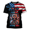 Joycorners Custom Mechanic Shirt, Fix Stupid Design, Personalized Name, American Flag Skull Graphic, Funny Mechanic T-shirt for Men & Women PT2609