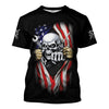 Joycorners Skull Wrench T-Shirt, American Flag Design, Mechanic, Worker Gift, Unique Skull Graphic Tee for Men, Customizable Apparel, Cool Work Shirt PT2609