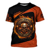 Joycorners Personalized Mechanic Shirt, Nobody Cares Work Harder, Flame Skull Design, Gift For Men PT2609
