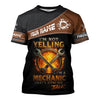Joycorners Custom Name Mechanic Shirt I'm Not Yelling I'm A Mechanic That's How We Talk T Shirt PT2609