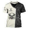 Joycorners Custom Name Mechanic Shirt Skull with Engine Piston Design Gear Pattern T Shirt All Over Printed PT2609