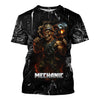 Joycorners Mechanic Shirt Soldier Skull Holding Giant Engine Piston Design T Shirt All Over Printed PT2609