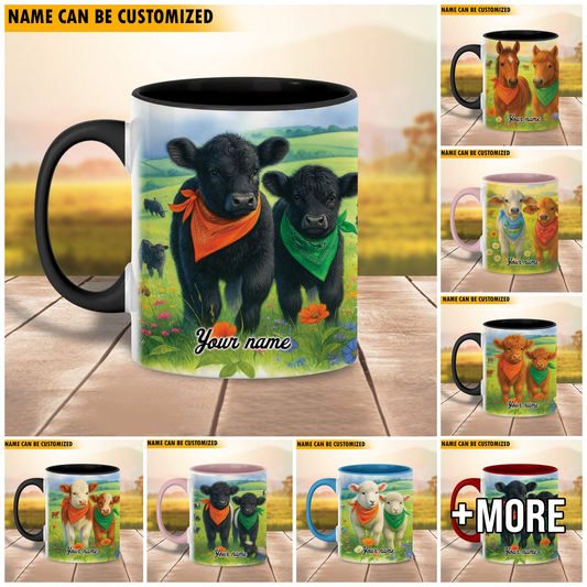Joycorners Personalized Name Cow Mug for Farm Animal Lovers