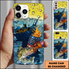 Joycorners Fishing Phone Case Beer Splash Fishing Graphic Personalized Name 3D Phone Case (10 Fish Species)